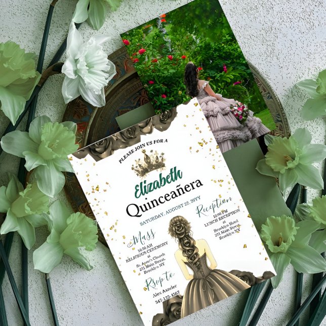 Invitación personalizada de Quinceañera en verde e (Subido por el creador)
