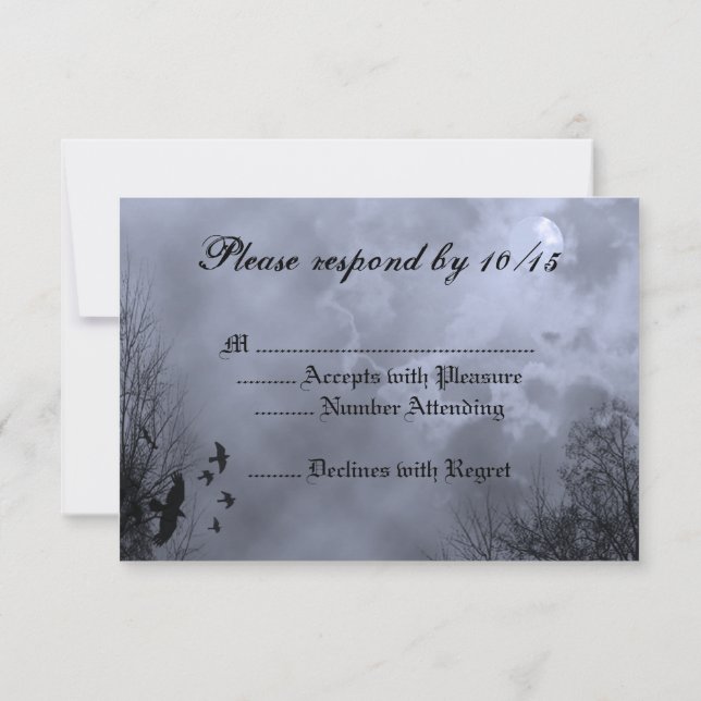 Invitación personalizada de respuesta RSVP Cielo E (Reverso)