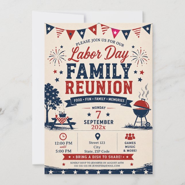 Invitación personalizada de reunión familiar del D (Anverso)