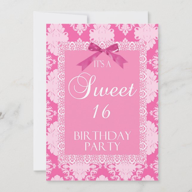 Invitación personalizada de Sweet 16 Party (Anverso)