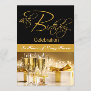 Invitación personalizada del 40° cumpleaños del Fi