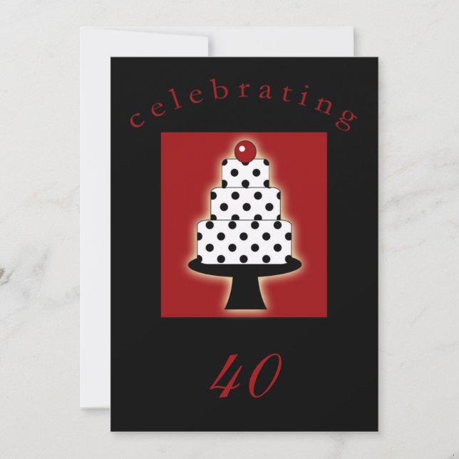 Invitación personalizada del 40° cumpleaños del Fi (Anverso)
