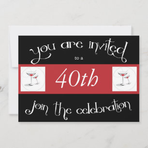 Invitación personalizada del 40° cumpleaños del Fi