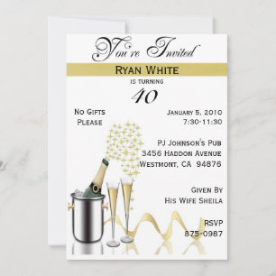 Invitación personalizada del 40° cumpleaños del Fi