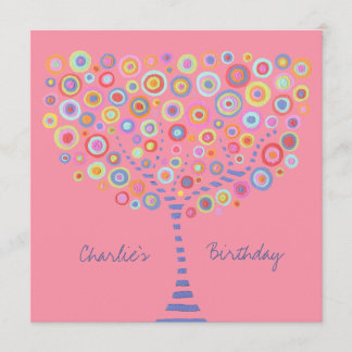 Invitación personalizada del árbol circular de cum