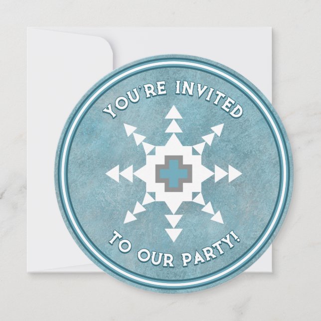 Invitación personalizada del copo de nieve del sur (Anverso)
