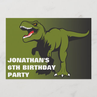 Invitación personalizada del cumpleaños de T-Rex
