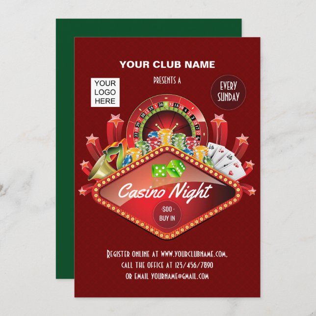 Invitación personalizada del Fiesta nocturno de Cl (Anverso / Reverso)