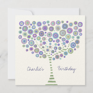 Invitación personalizada del retro del árbol unise