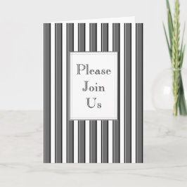 Invitación personalizada doblada con rayas grises