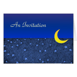 Invitación personalizada doblada Luna y Estrellas