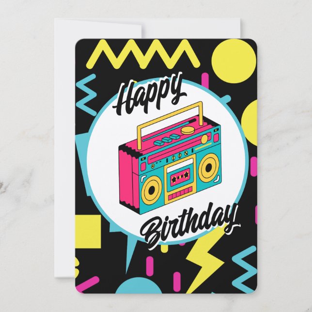 Invitación Personalizada - Fiesta con Tema Retro A (Anverso)