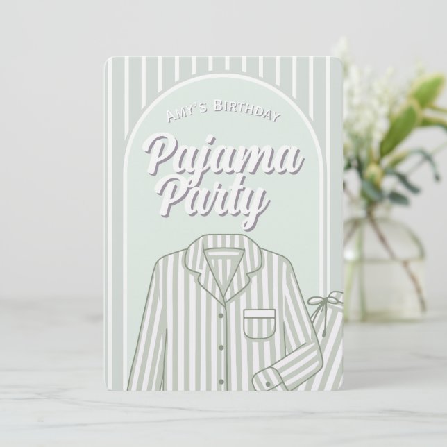 Invitación personalizada - Fiesta de pijamas para  (Anverso de pie)