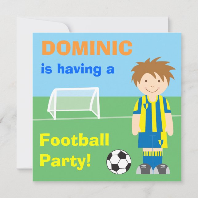 Invitación personalizada fiesta del fútbol (Anverso)