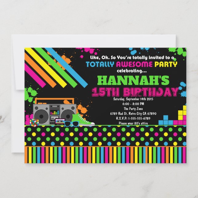 Invitación Personalizada la fiesta de cumpleaños de la invita (Anverso)