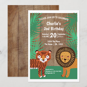 Invitación Personalizada la fiesta de cumpleaños del tigre gr