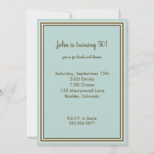 Invitación Personalizada Marrón y Aqua