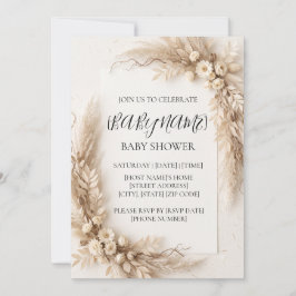 Invitación personalizada neutral boho para baby sh