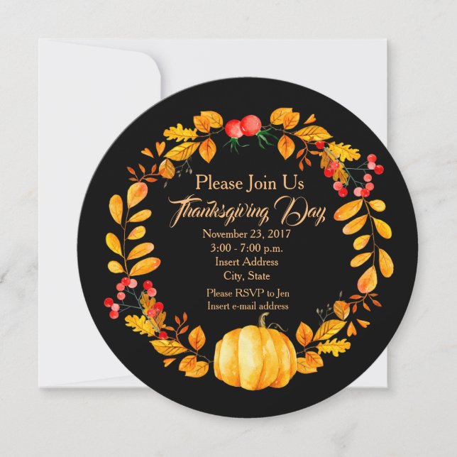 Invitación personalizada otoño de la acción de (Anverso)
