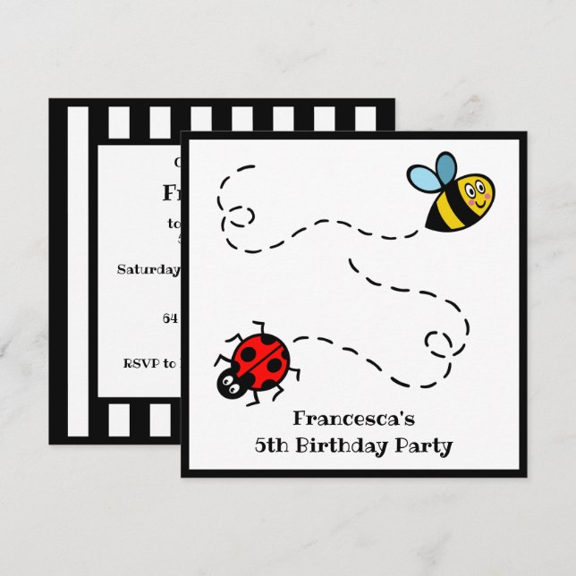 Invitación personalizada para aves de corral y abe (Anverso / Reverso)