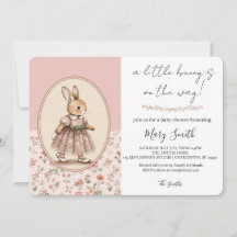 Invitación personalizada para baby shower, conejit