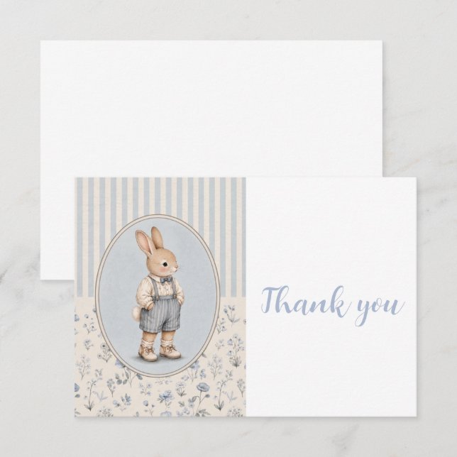 Invitación personalizada para baby shower, conejo  (Anverso / Reverso)