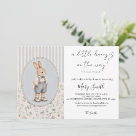 Invitación personalizada para baby shower, conejo