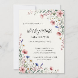 Invitación Personalizada para Baby Shower de Flor