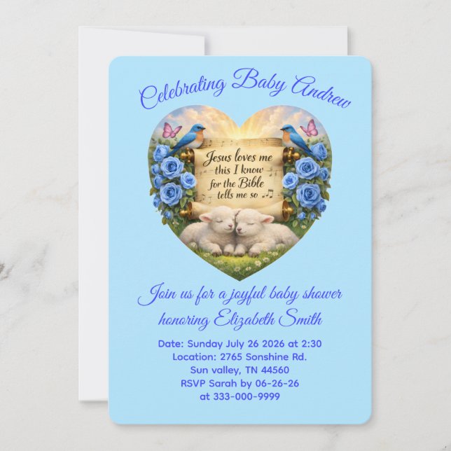 Invitación Personalizada para Baby Shower de Niño (Anverso)