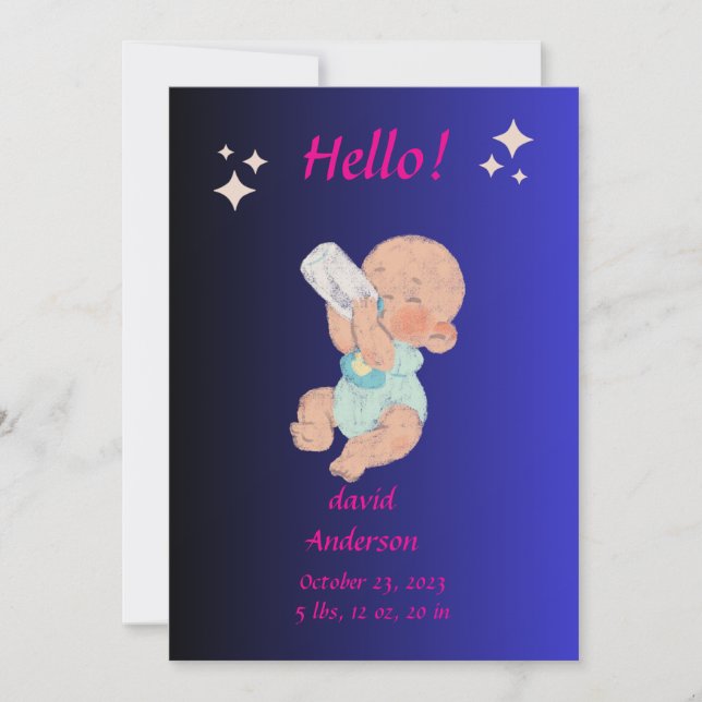 Invitación personalizada para baby shower de recié (Anverso)