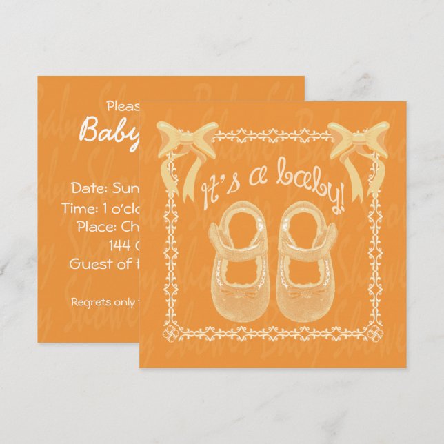 Invitación personalizada para baby shower unisex n (Anverso / Reverso)