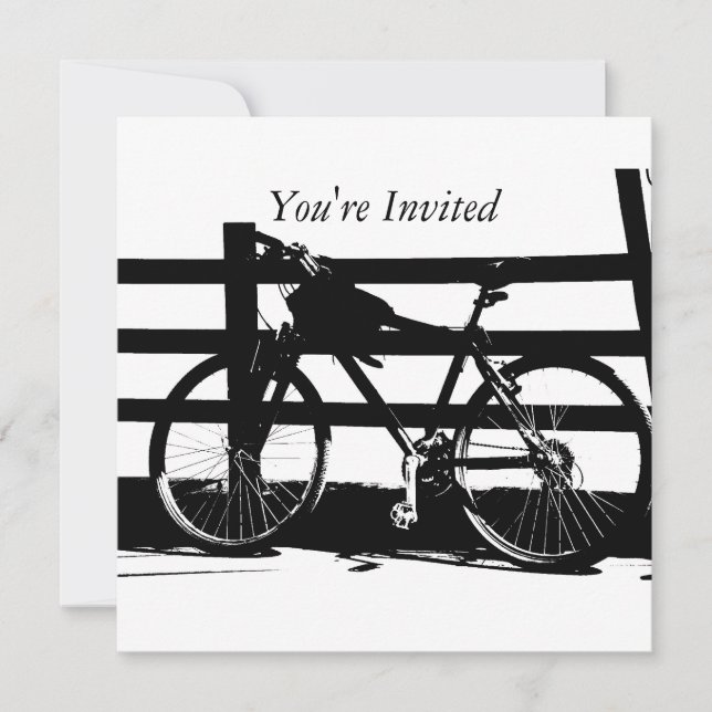 Invitación personalizada para bicicleta en blanco  (Anverso)