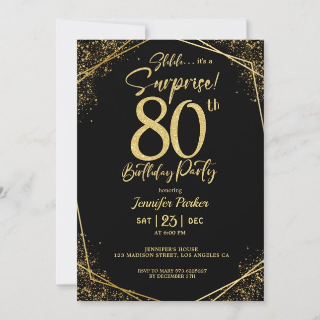 Invitación personalizada para el 80 cumpleaños (Anverso)