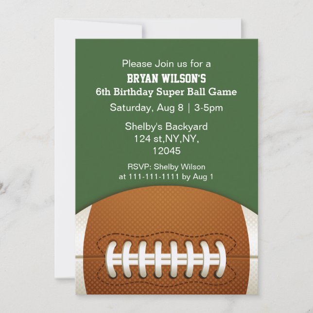 Invitación personalizada para el Fiesta deportivo (Anverso)
