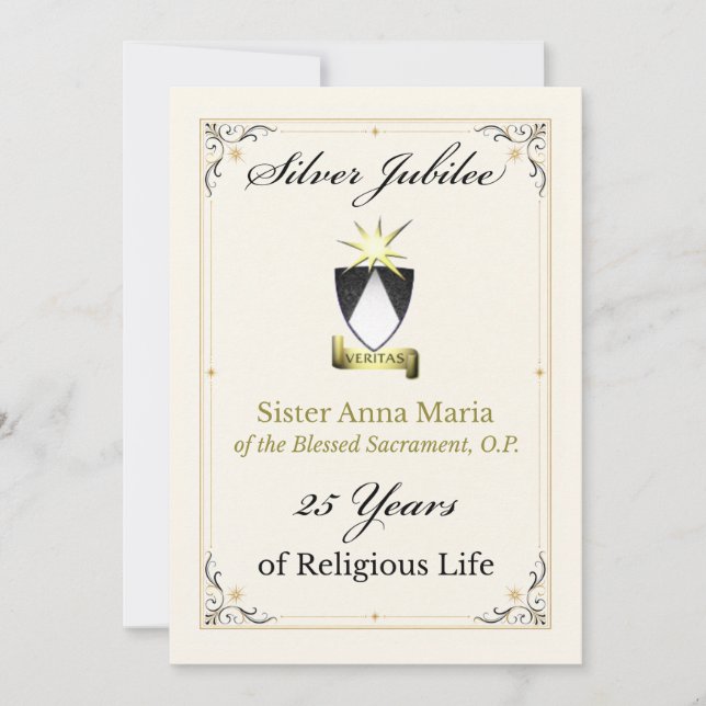 Invitación personalizada para el Jubileo de Plata  (Anverso)