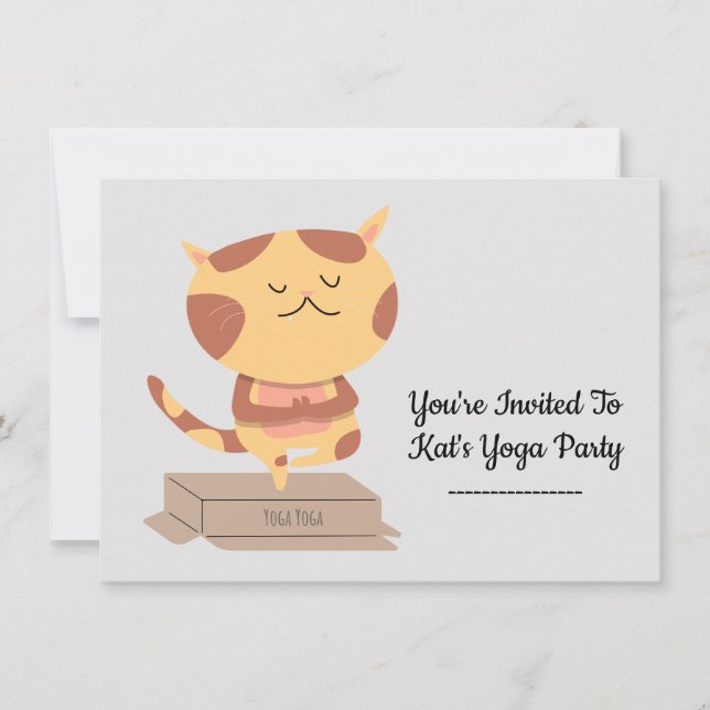 Invitación personalizada para el tema del gato del (Anverso)