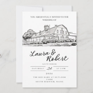 Invitación personalizada para eventos en Red Barn