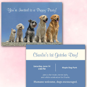 Invitación personalizada para fiesta de cachorros