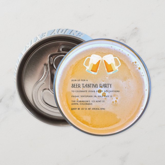 invitación personalizada para fiesta de cata de ce (Anverso / Reverso)