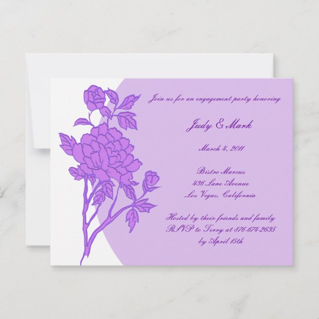 Invitación personalizada para fiesta de compromiso (Anverso)