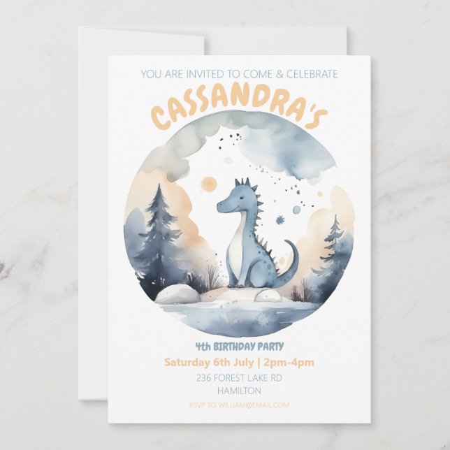 Invitación personalizada para fiesta de cumpleaños (Anverso)
