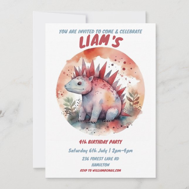 Invitación personalizada para fiesta de cumpleaños (Anverso)