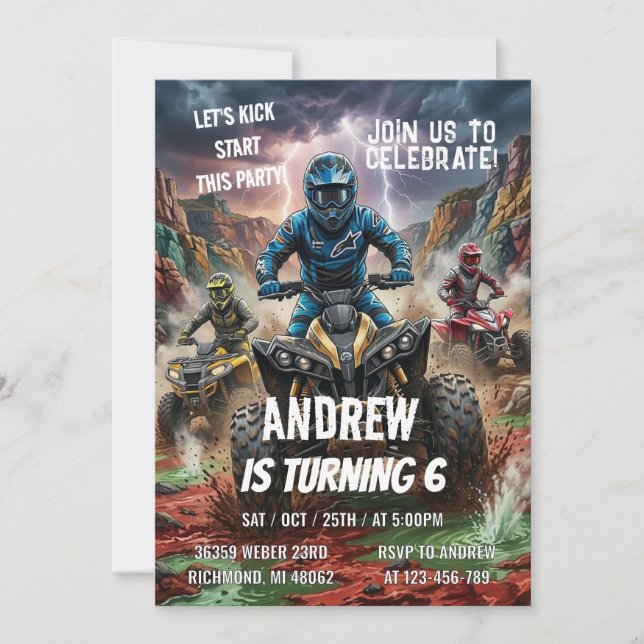 Invitación personalizada para fiesta de cumpleaños (Anverso)