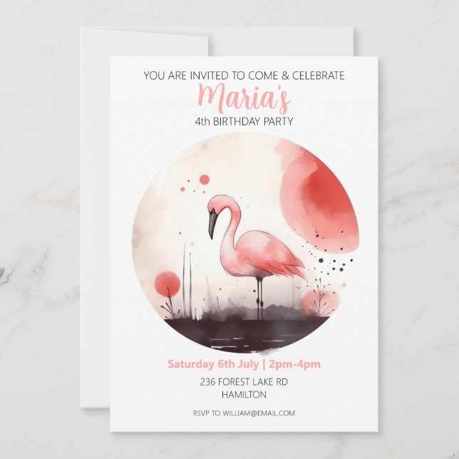 Invitación personalizada para fiesta de cumpleaños (Anverso)