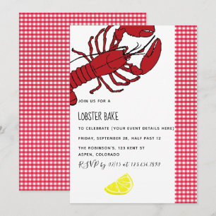 Invitación personalizada para fiesta de langosta a