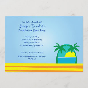 Invitación personalizada para fiesta de playa