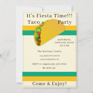 Invitación personalizada para fiesta de tacos del 