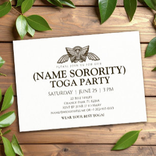 Invitación personalizada para fiesta de toga de he