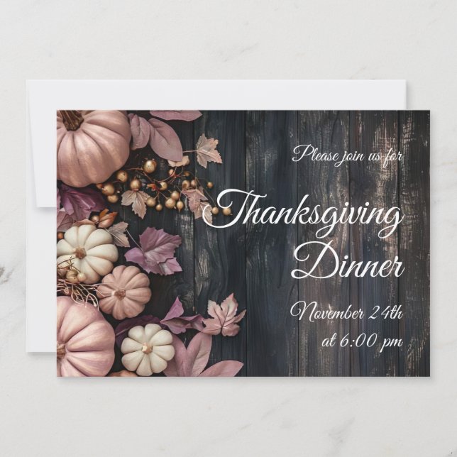 Invitación personalizada para la cena de Acción de (Anverso)