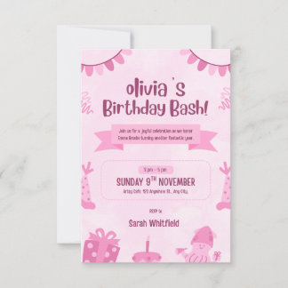 Invitación personalizada para la cumpleañera 
